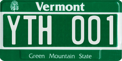 VT license plate YTH001