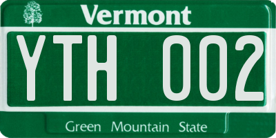 VT license plate YTH002