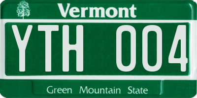 VT license plate YTH004