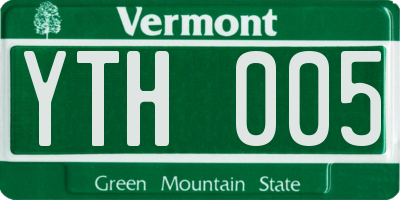VT license plate YTH005