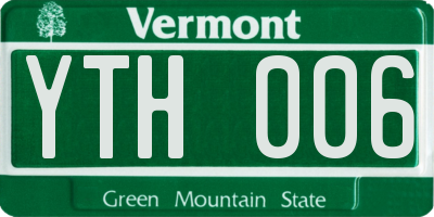 VT license plate YTH006