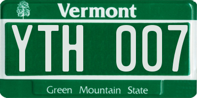 VT license plate YTH007
