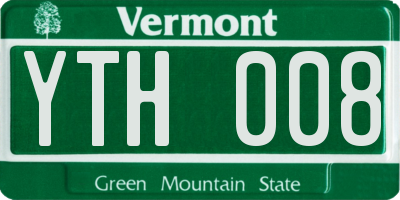 VT license plate YTH008