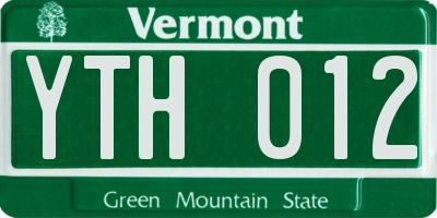 VT license plate YTH012