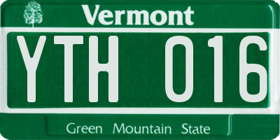 VT license plate YTH016