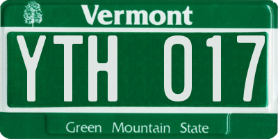 VT license plate YTH017