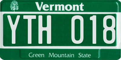 VT license plate YTH018