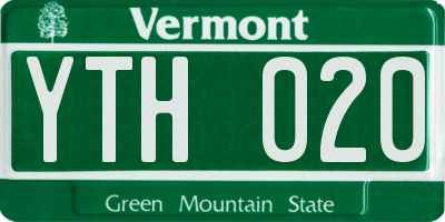 VT license plate YTH020