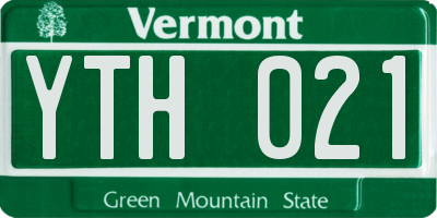 VT license plate YTH021