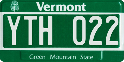 VT license plate YTH022