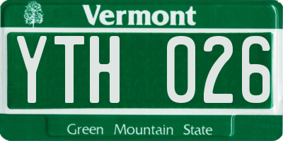 VT license plate YTH026