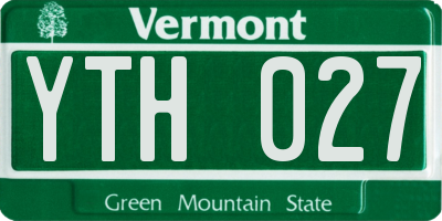 VT license plate YTH027