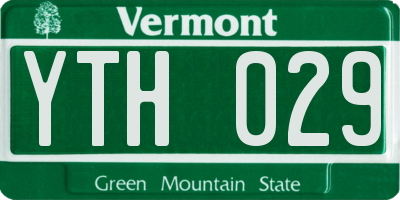 VT license plate YTH029
