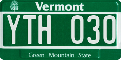 VT license plate YTH030