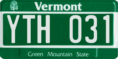 VT license plate YTH031