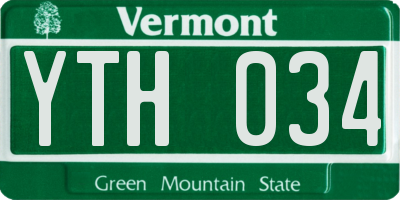 VT license plate YTH034