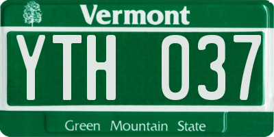 VT license plate YTH037