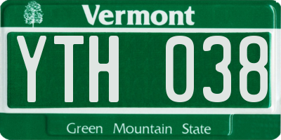 VT license plate YTH038