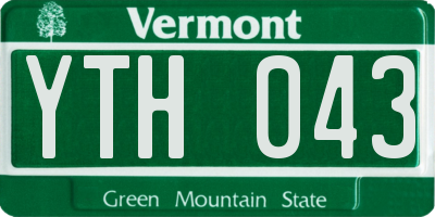 VT license plate YTH043