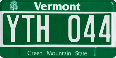 VT license plate YTH044