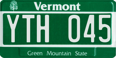 VT license plate YTH045