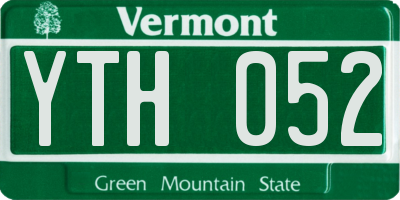VT license plate YTH052