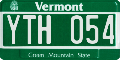 VT license plate YTH054