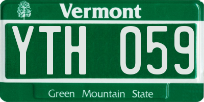 VT license plate YTH059