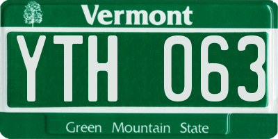 VT license plate YTH063