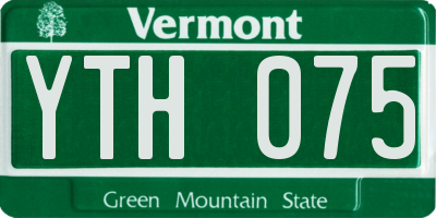 VT license plate YTH075