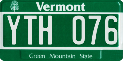 VT license plate YTH076