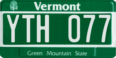 VT license plate YTH077