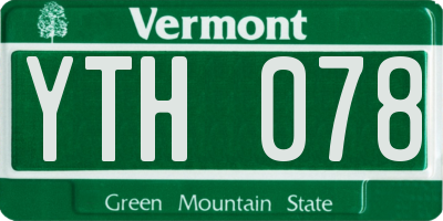 VT license plate YTH078