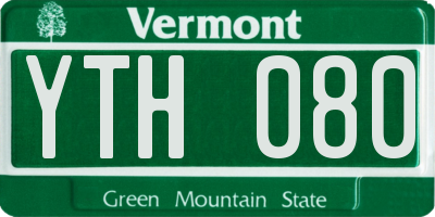 VT license plate YTH080