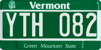 VT license plate YTH082
