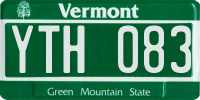 VT license plate YTH083