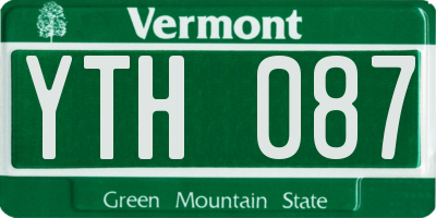 VT license plate YTH087