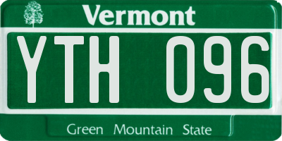VT license plate YTH096