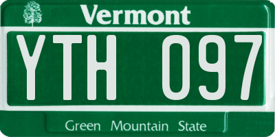 VT license plate YTH097
