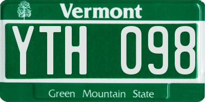 VT license plate YTH098