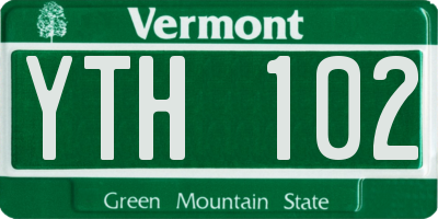VT license plate YTH102