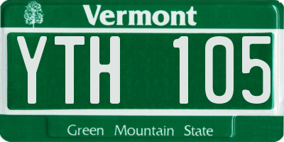 VT license plate YTH105