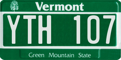 VT license plate YTH107
