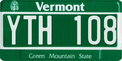 VT license plate YTH108