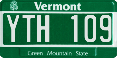 VT license plate YTH109