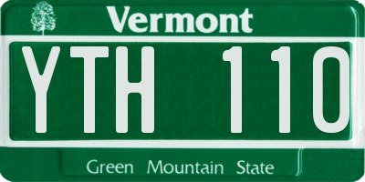 VT license plate YTH110
