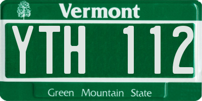 VT license plate YTH112
