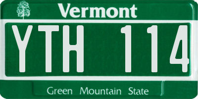 VT license plate YTH114
