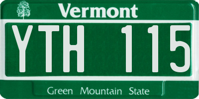 VT license plate YTH115