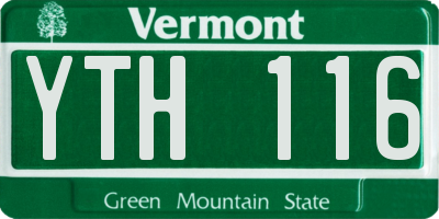 VT license plate YTH116